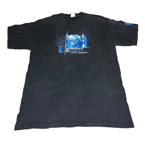 VTG 2000 Dragonball Z Trunks Capsule Corp Shirt Black RARE